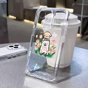 Clear Phone Case with Cute Dog Design